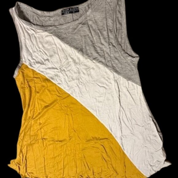 Multi Colored Round Neck Sleeveless Tunic With Side Pockets - Picture 1 of 10